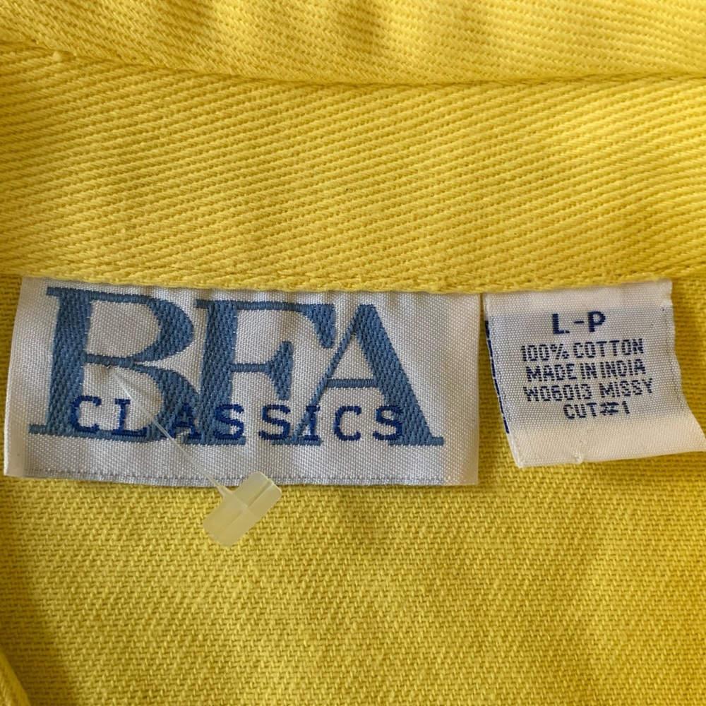 BFA CLASSIC Vintage Bright Yellow Embroidery Jacket Floral Design Size L Petite - Picture 8 of 16